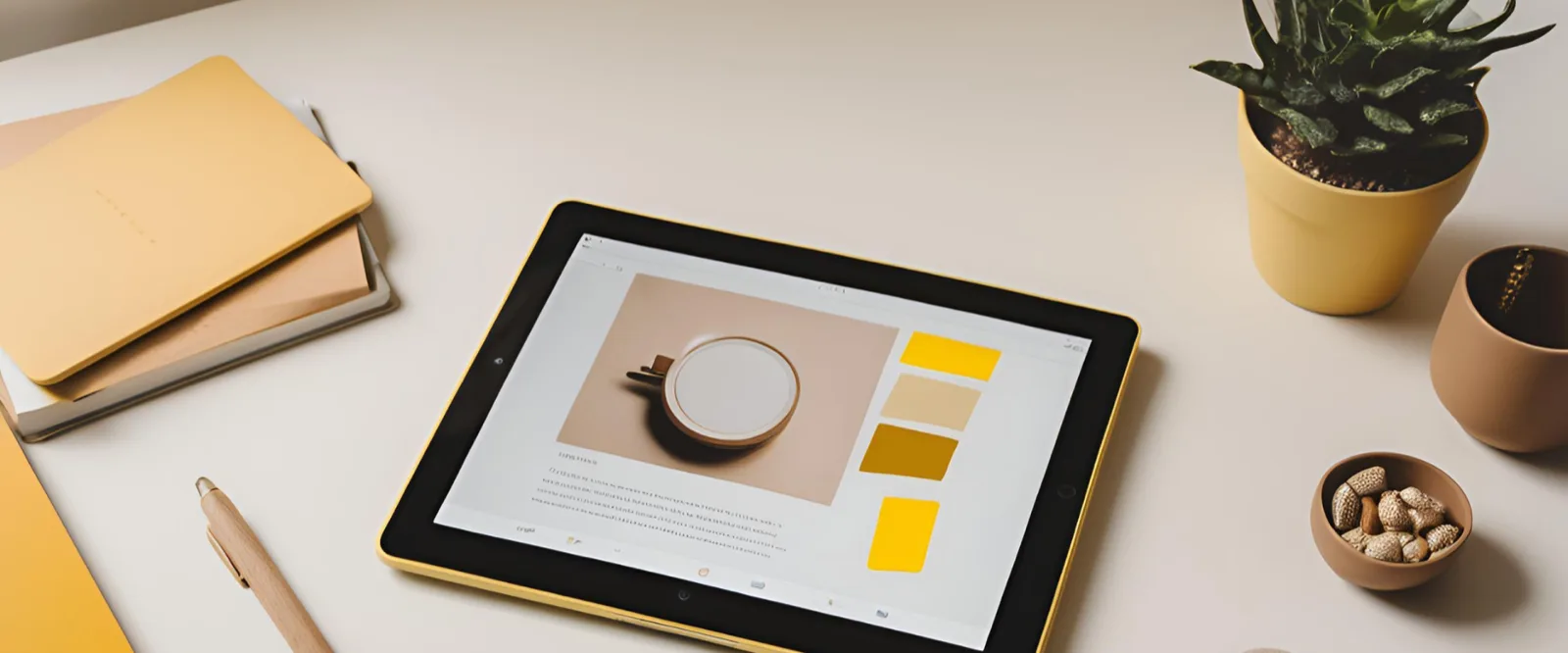 Tablet on desk with dashboard